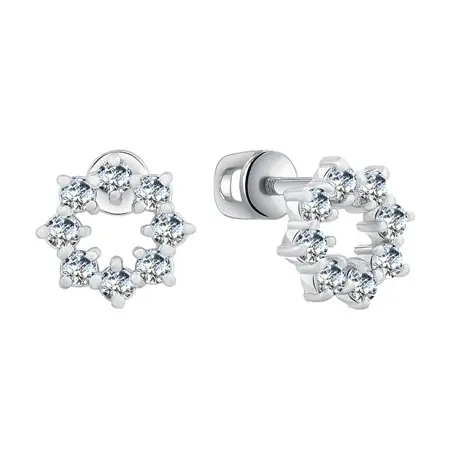 Серьги пуссеты из серебра