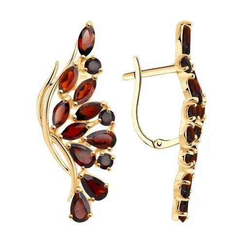 Серьги с английским замком из красного золота