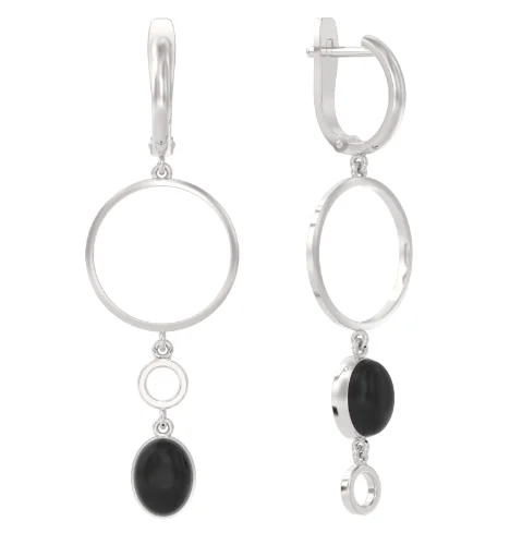 Серьги подвесные из серебра