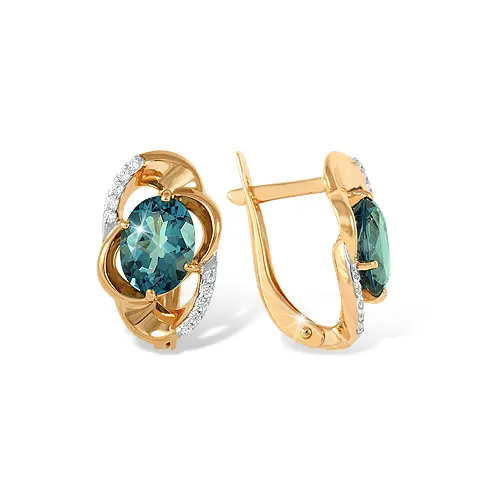 Серьги с английским замком из красного золота
