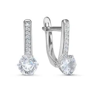 Серьги с английским замком из белого золота