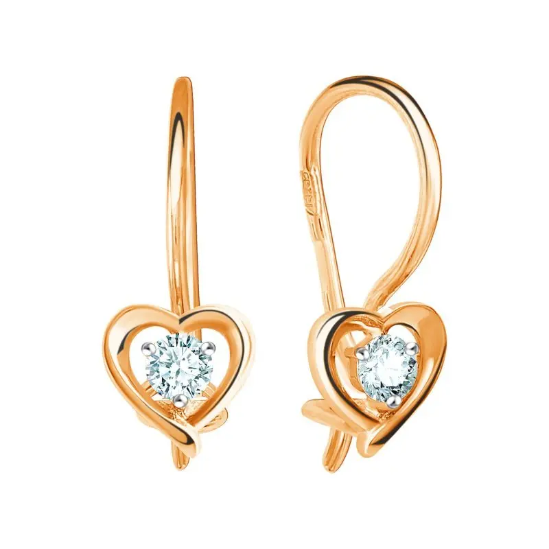 Серьги детские из позолоты