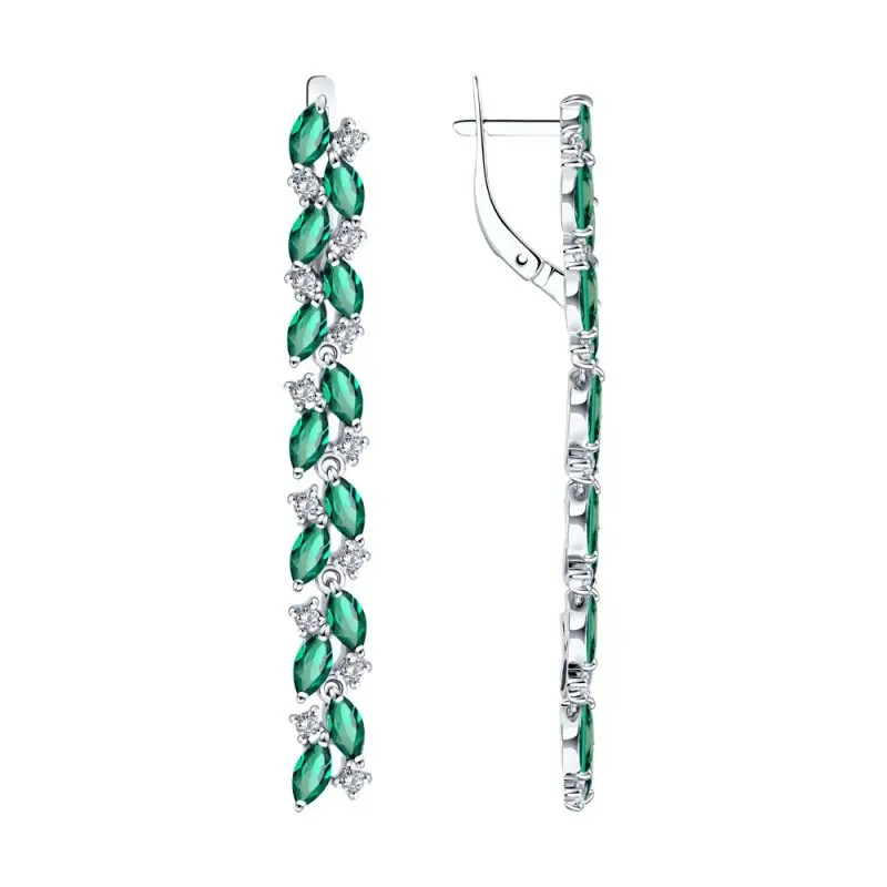 Серьги подвесные из серебра