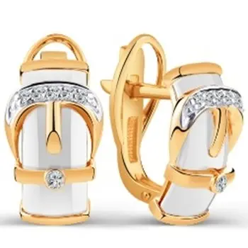 Серьги с английским замком из красного золота