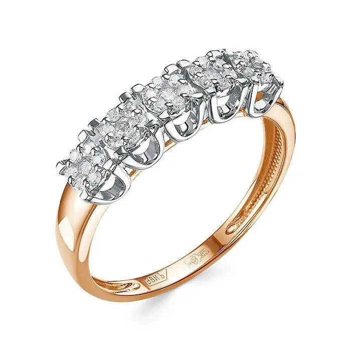 Кольцо декоративное из комбинированного золота