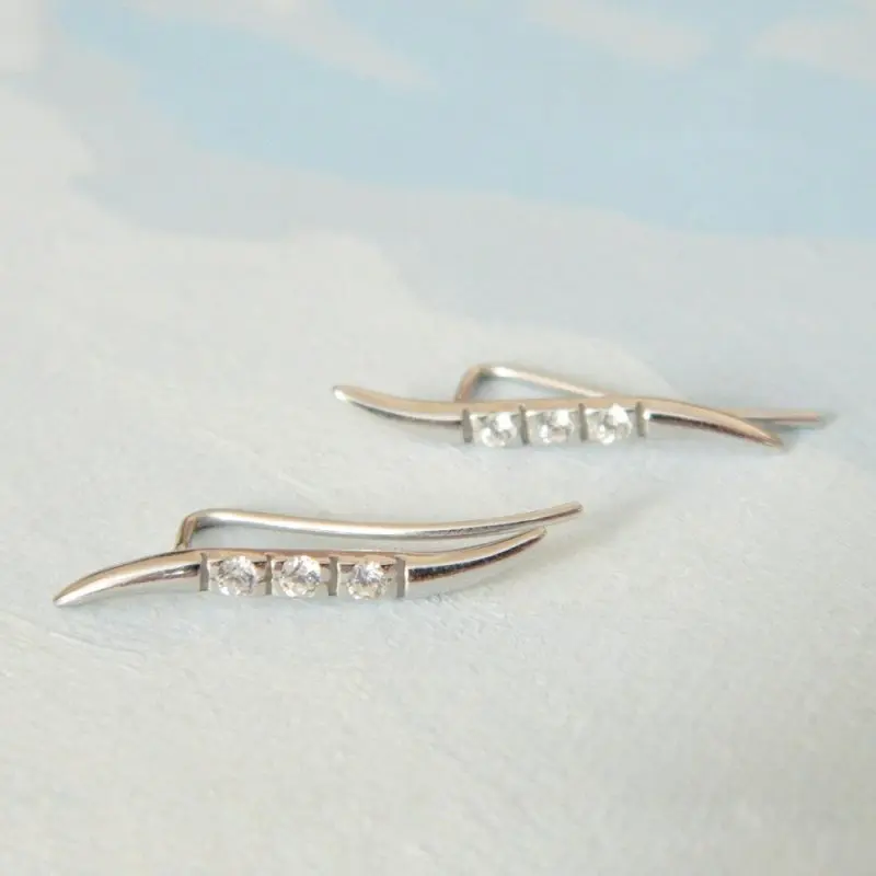 Серьги зажимы из серебра