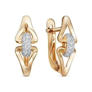 Серьги с английским замком из красного золота