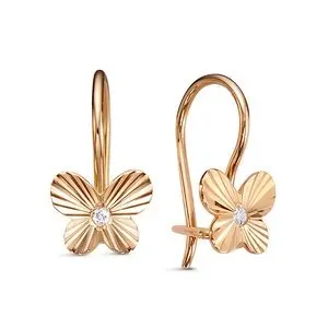 Серьги детские из красного золота