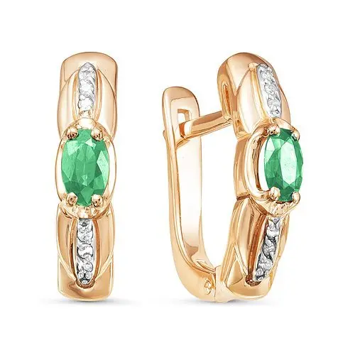 Серьги с английским замком из красного золота