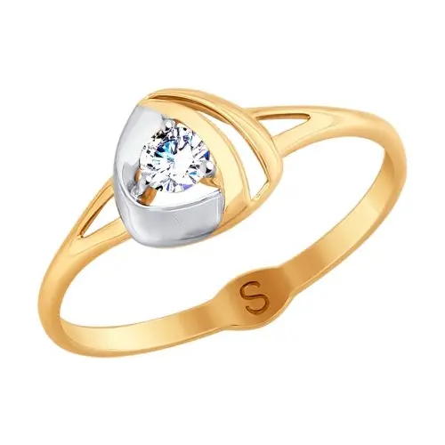 Кольцо декоративное из комбинированного золота