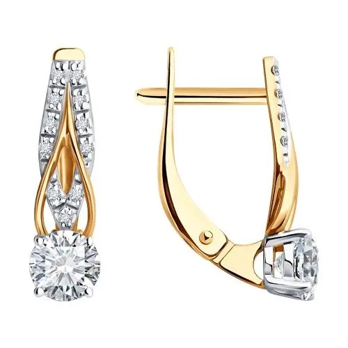 Серьги с английским замком из красного золота