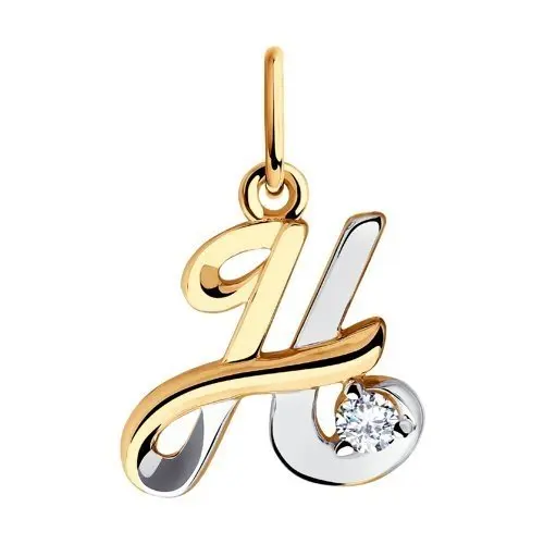 Подвеска буква из комбинированного золота