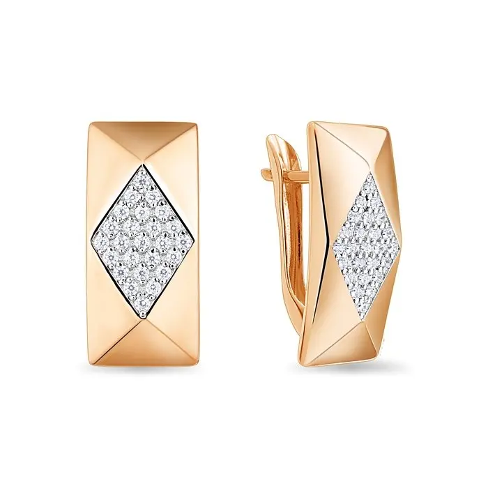 Серьги с английским замком из красного золота