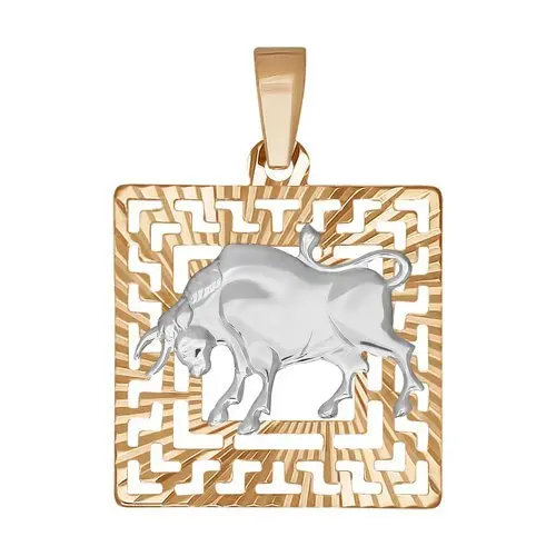 Подвеска знак зодиака из комбинированного золота