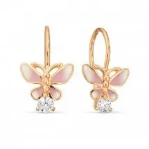 Серьги детские из красного золота