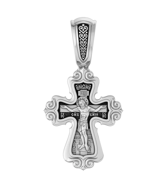 Подвеска крест из серебра