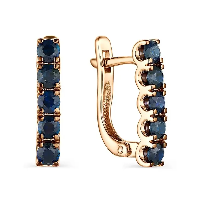 Серьги с английским замком из красного золота