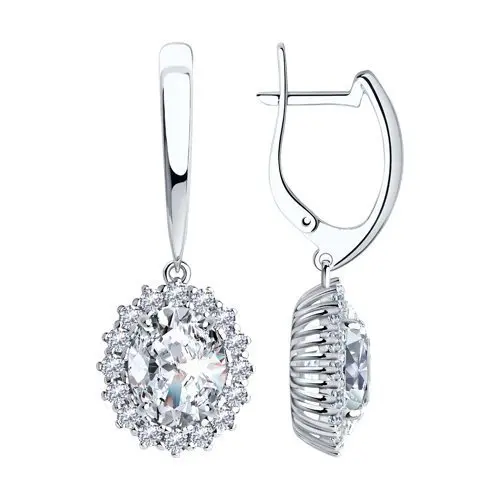 Серьги подвесные из серебра