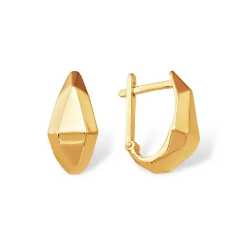 Серьги с английским замком из красного золота