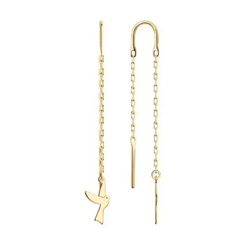 Серьги цепочки из красного золота