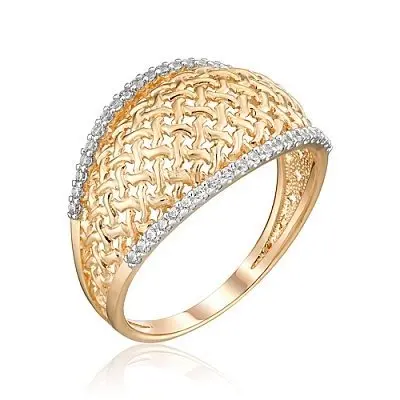 Кольцо декоративное из красного золота