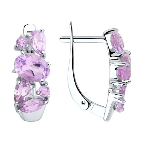 Серьги с английским замком из серебра