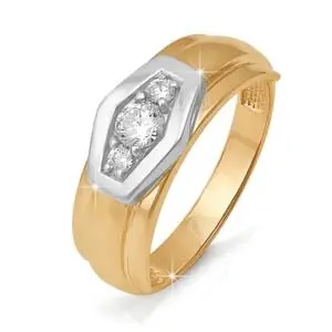 Кольцо декоративное из комбинированного золота