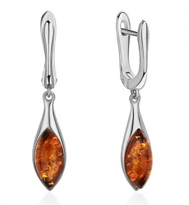 Серьги подвесные из серебра