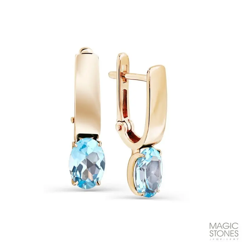 Серьги с английским замком из красного золота