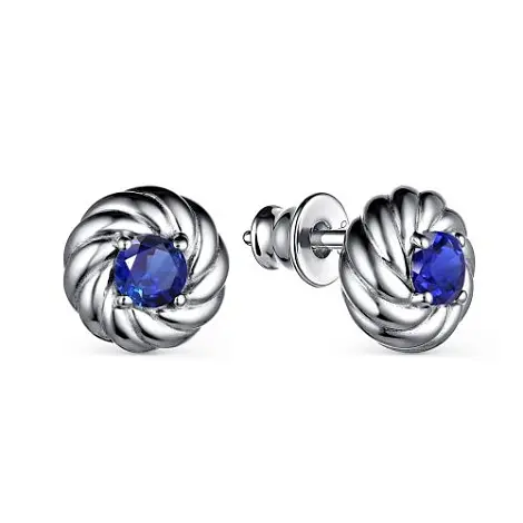 Серьги пуссеты из серебра