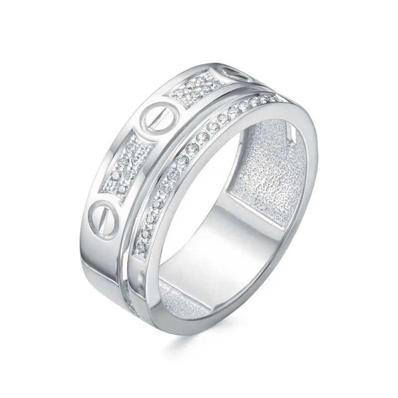 Кольцо декоративное из белого золота