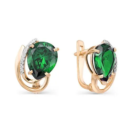 Серьги с английским замком из красного золота