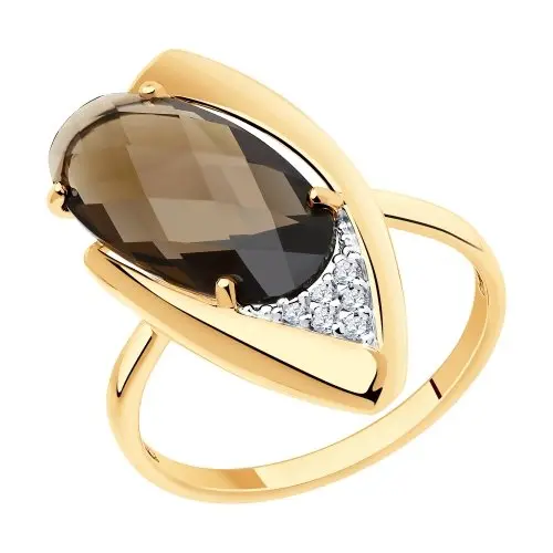 Кольцо декоративное из красного золота