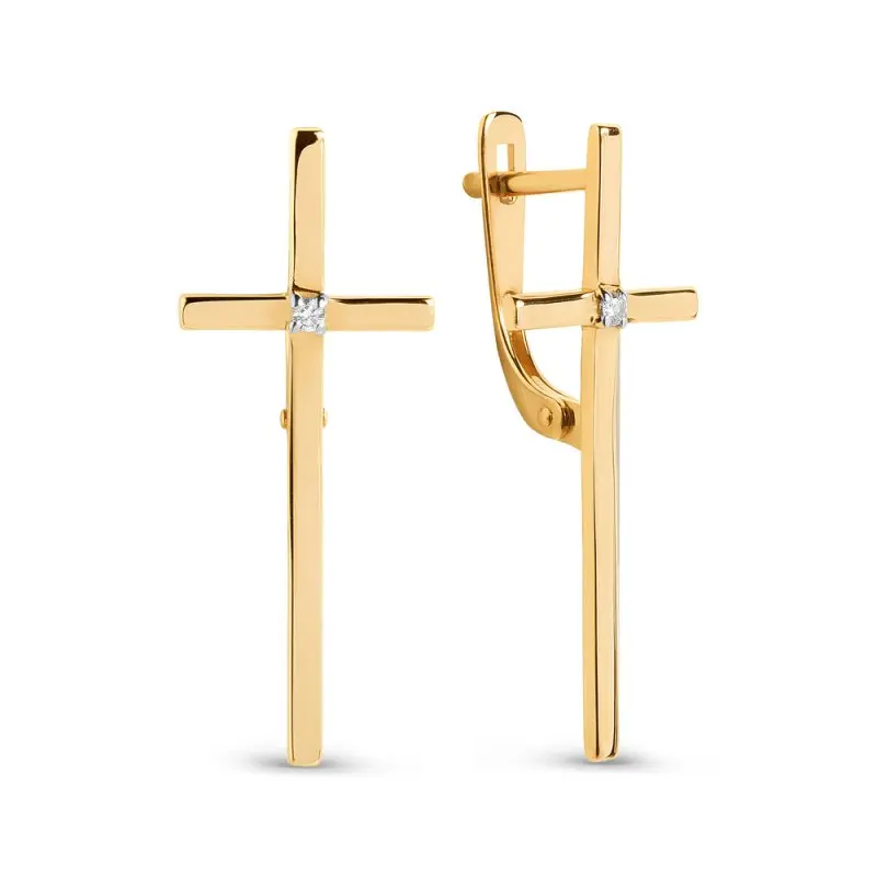 Серьги с английским замком из красного золота