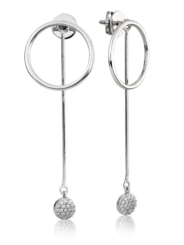 Серьги подвесные из серебра