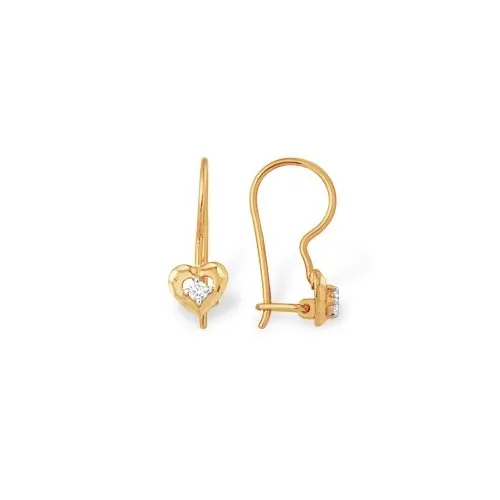 Серьги детские из красного золота