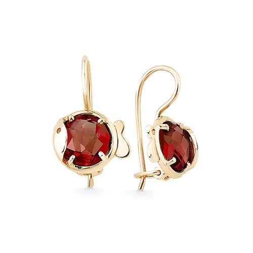 Серьги петельки из красного золота
