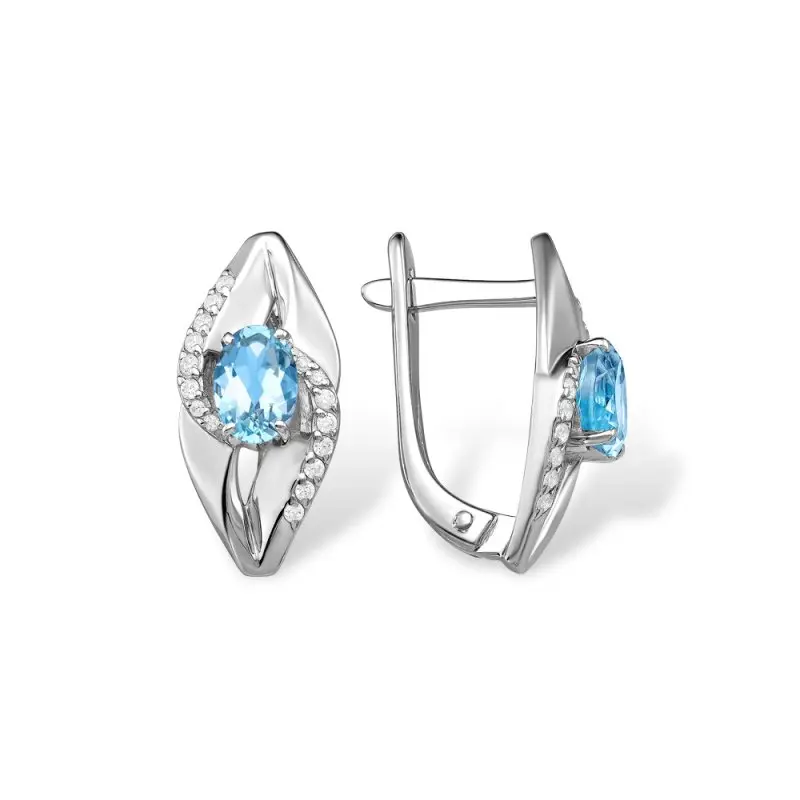 Серьги с английским замком из серебра