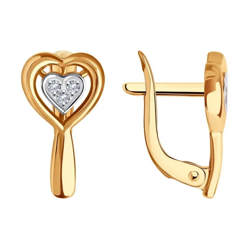 Серьги детские из красного золота