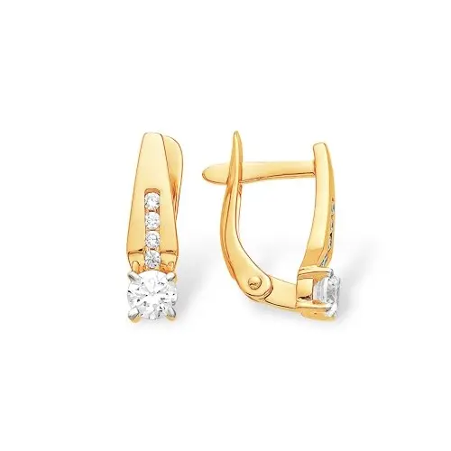 Серьги с английским замком из красного золота