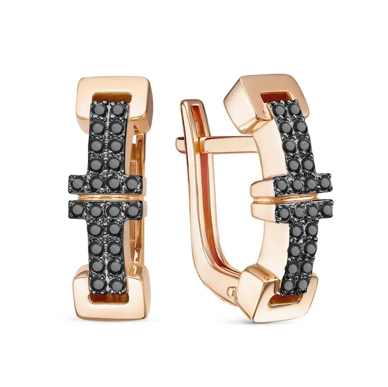 Серьги с английским замком из красного золота