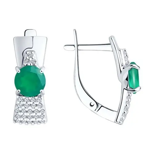 Серьги с английским замком из серебра