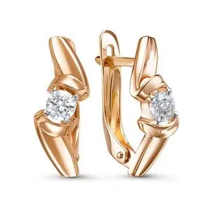 Серьги с английским замком из красного золота