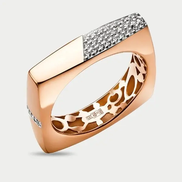 Кольцо декоративное из красного золота