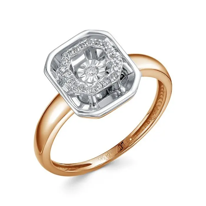 Кольцо декоративное из комбинированного золота