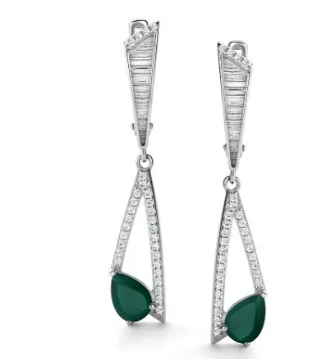 Серьги подвесные из серебра