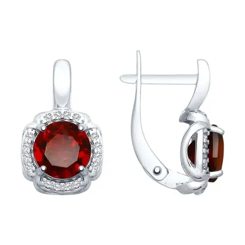 Серьги с английским замком из серебра