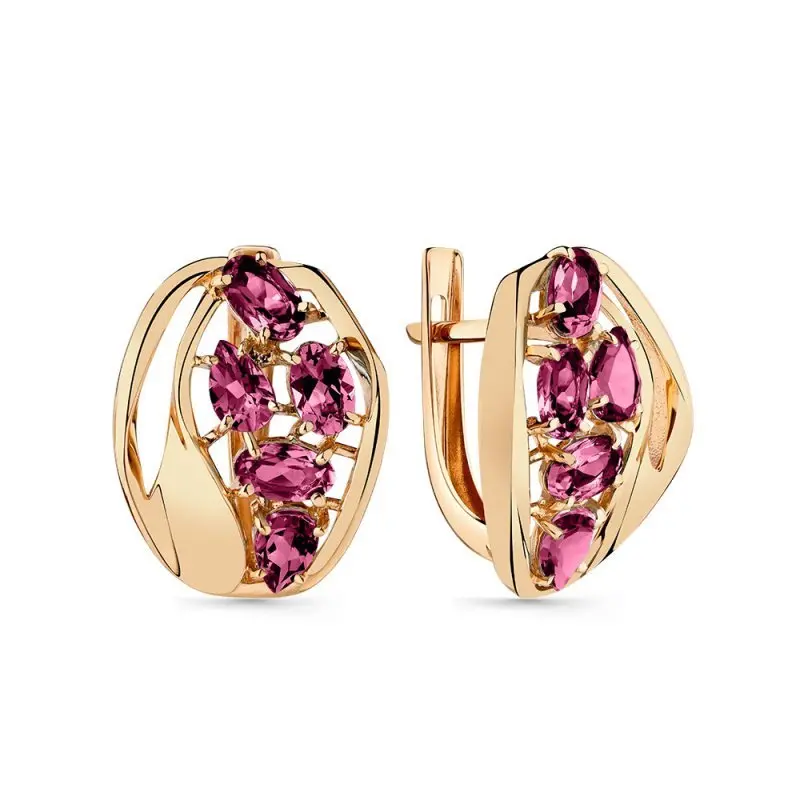 Серьги с английским замком из красного золота