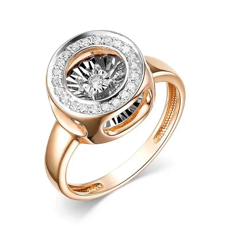 Кольцо декоративное из комбинированного золота