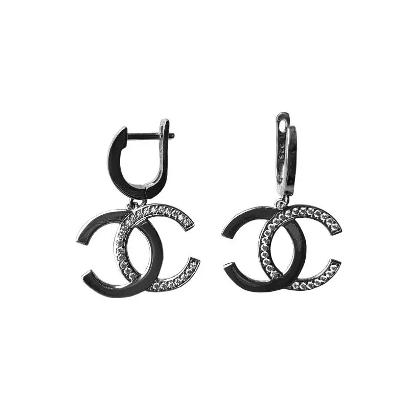 Серьги подвесные из серебра